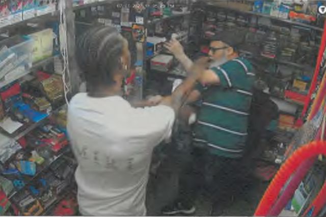 A surveillance image of Jose Alba during an altercation at the bodega where he works.